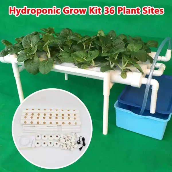4 Tubes 36 Slots Hydroponic Grow System PVC U Hydroponics Grow Kit White.