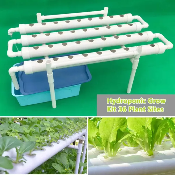 4 Tubes 36 Slots Hydroponic Grow System PVC U Hydroponics Grow Kit White.