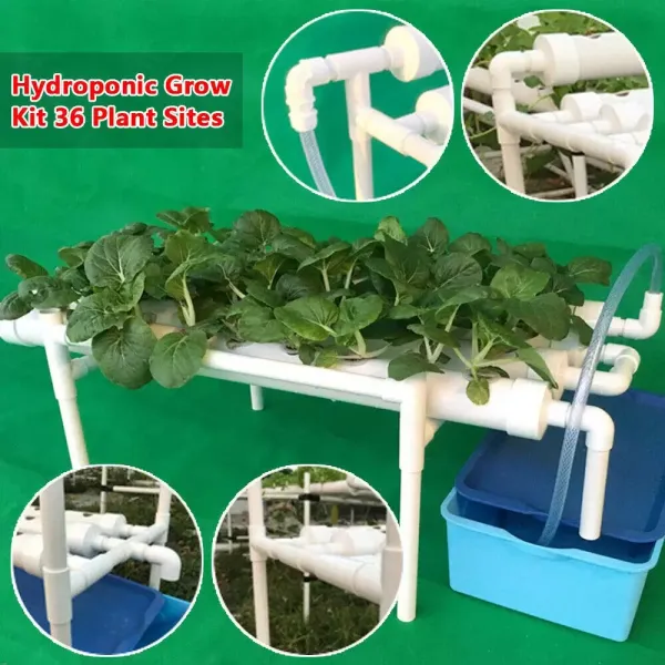 4 Tubes 36 Slots Hydroponic Grow System PVC U Hydroponics Grow Kit White.