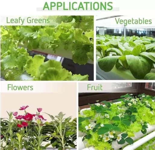 4 Tubes 36 Slots Hydroponic Grow System PVC U Hydroponics Grow Kit White.