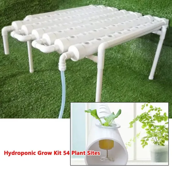 Hydroponic Grow Kit 54 Holes Hydroponic PVC Tube 6 Tubes Garden Plant System Internal Circulation Thickening Joint for Leafy Vegetables Hydroponic Grow Kit 54 Holes Hydroponic PVC Tube 6 Tubes Garden Plant System Internal Circulation Thickening Joint for Leafy Vegetables