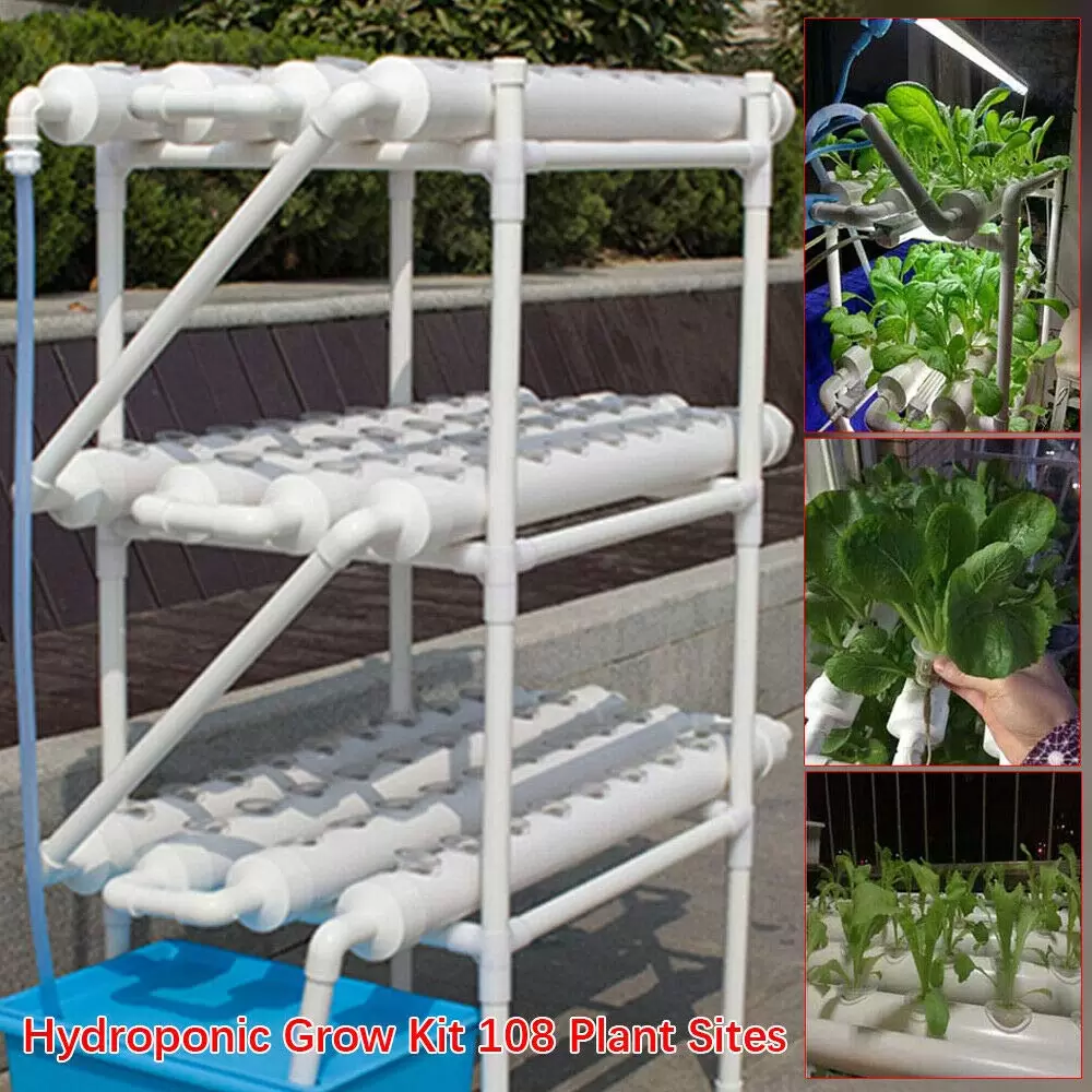 PVC Hydroponic Grow Kit - Hydroponic Grow System - Hydroponic Grow Kit - 3 Layers - 108 Slots - 12 Tubes PVC Hydroponic Grow Kit - Hydroponic Grow System - Hydroponic Grow Kit - 3 Layers - 108 Slots - 12 Tubes