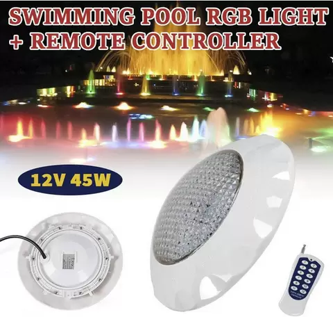 45W RGB Submersible LED Swimming Pool Light with Remote Control Waterproof IP68 for Pond Lighting