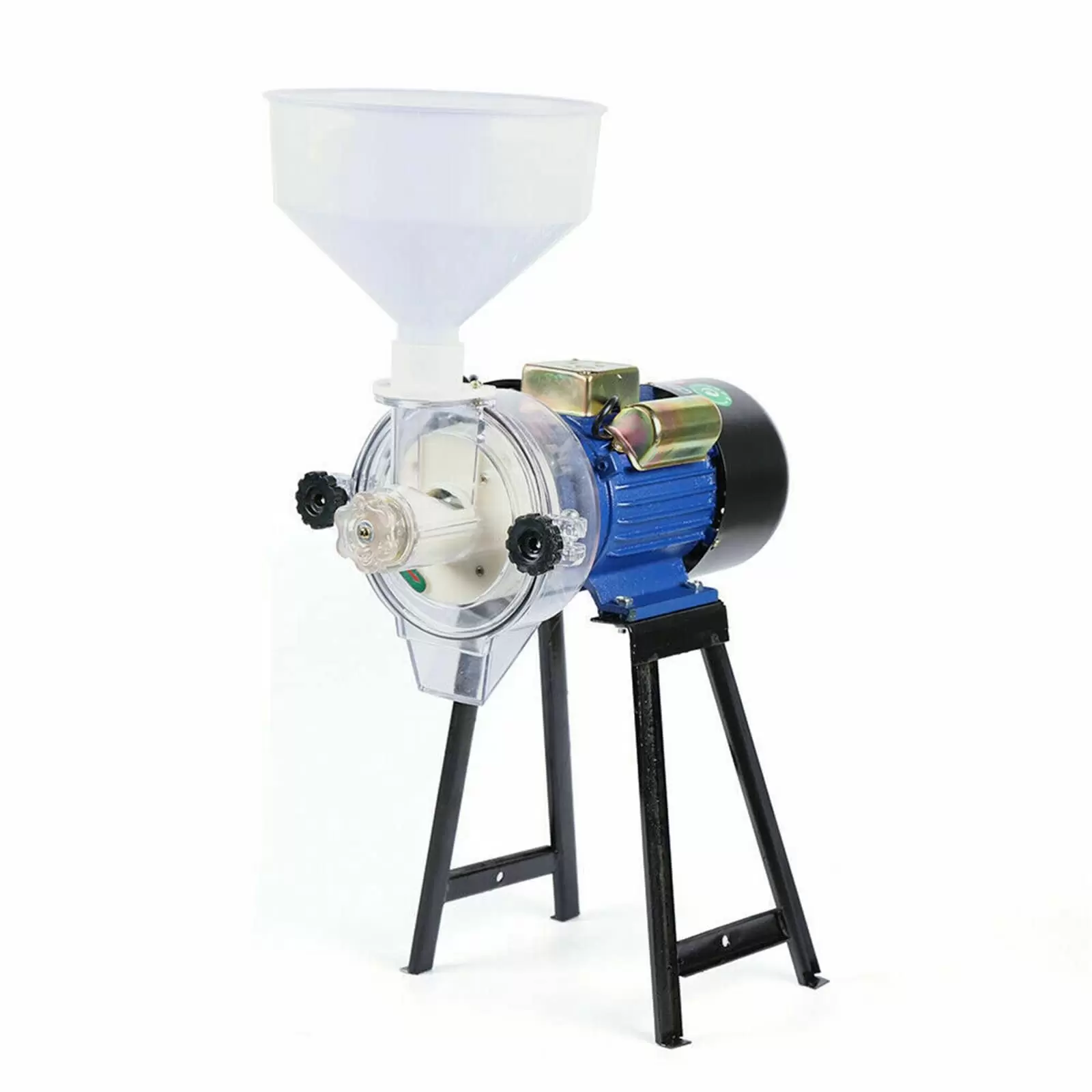 220V 2.2KW Electric Grain Mill With Hopper Malt Mill Grain Grinder Iron Galvanized Material 1400 Rpm Grain Malt Mill Grinding Machine Grinder