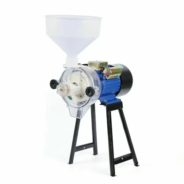 220V 2.2KW Electric Grain Mill With Hopper Malt Mill Grain Grinder Iron Galvanized Material 1400 Rpm Grain Malt Mill Grinding Machine Grinder