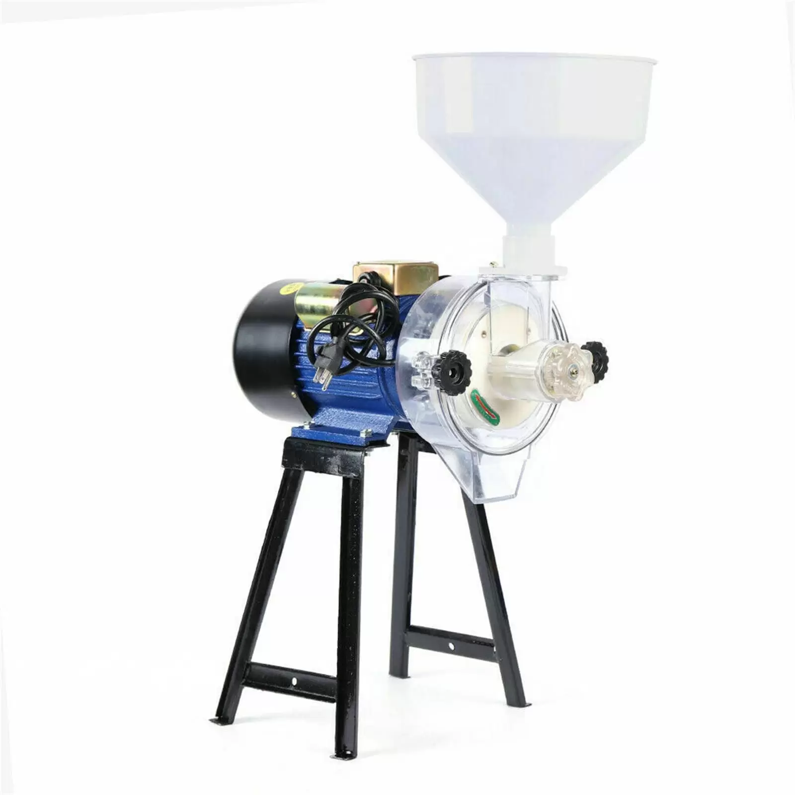 220V 2.2KW Electric Grain Mill With Hopper Malt Mill Grain Grinder Iron Galvanized Material 1400 Rpm Grain Malt Mill Grinding Machine Grinder