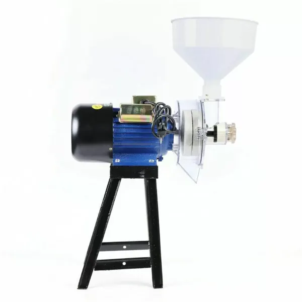220V 2.2KW Electric Grain Mill With Hopper Malt Mill Grain Grinder Iron Galvanized Material 1400 Rpm Grain Malt Mill Grinding Machine Grinder