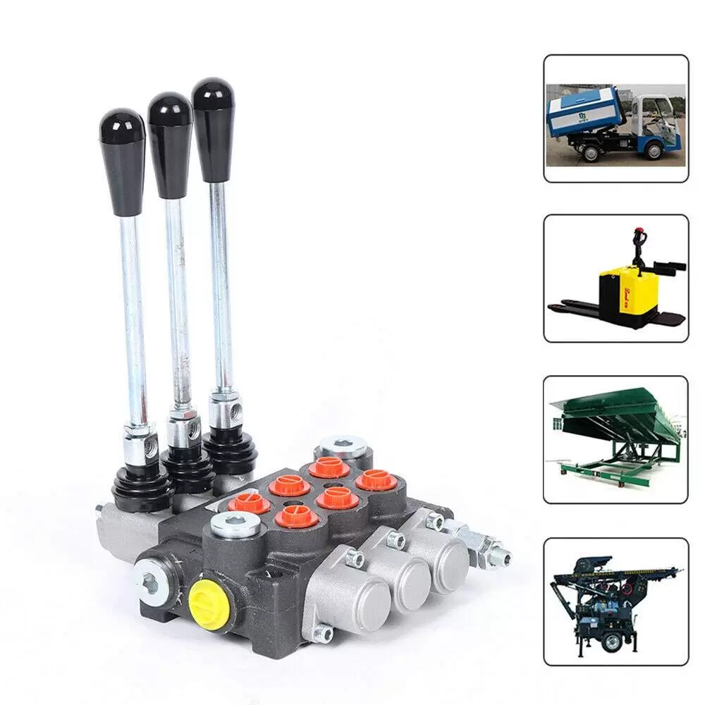 Triple Manual Control Valve - One-piece Double Action Cylinder - Adjustable Pressure Relief Valve - Hydraulic Cylinder - Oil Tank Triple Manual Control Valve - One-piece Double Action Cylinder - Adjustable Pressure Relief Valve - Hydraulic Cylinder - Oil Tank