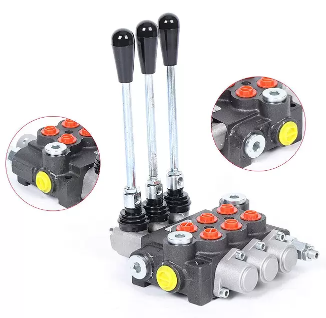 Triple Manual Control Valve - One-piece Double Action Cylinder - Adjustable Pressure Relief Valve - Hydraulic Cylinder - Oil Tank Triple Manual Control Valve - One-piece Double Action Cylinder - Adjustable Pressure Relief Valve - Hydraulic Cylinder - Oil Tank