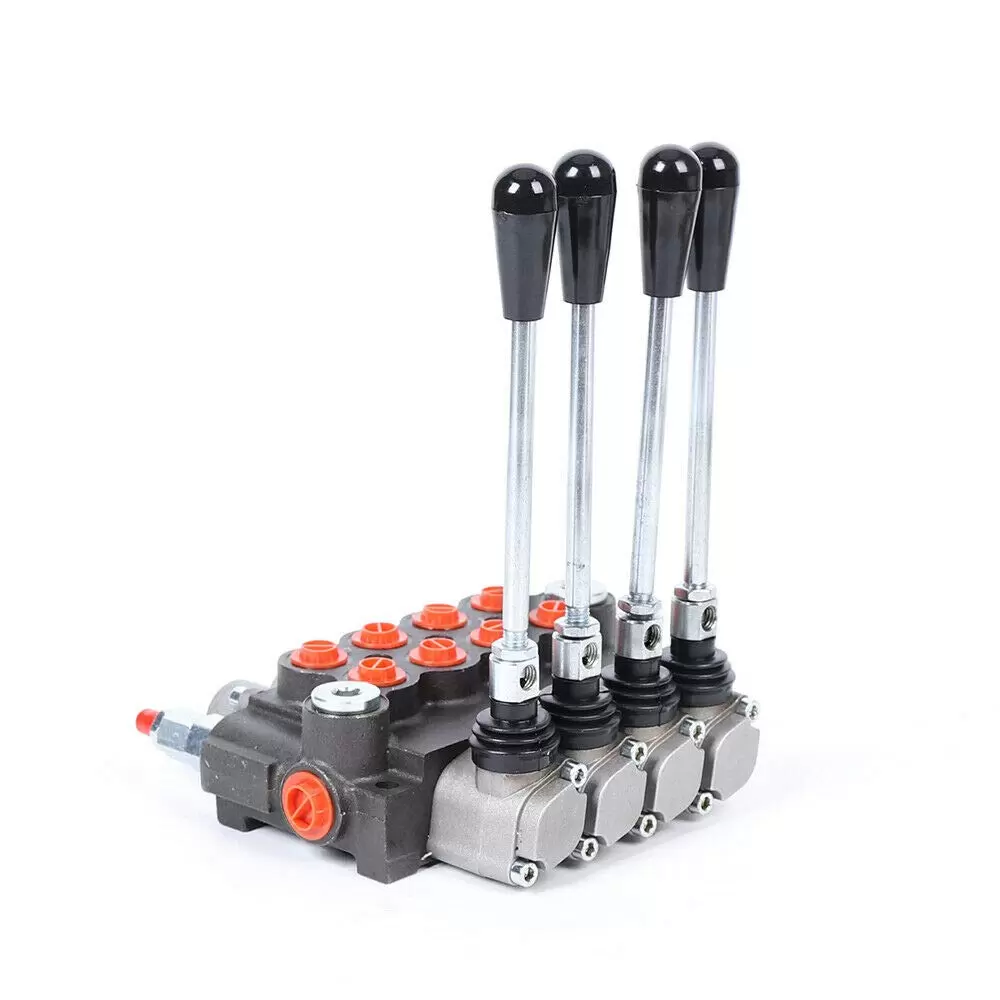 4spool P40 Hydraulic Directional Control Valve Manual Operate 4 Compartment Hydraulic Valve Hand Lever Valve 13gpm Tank 40l/min Cylinder Coil