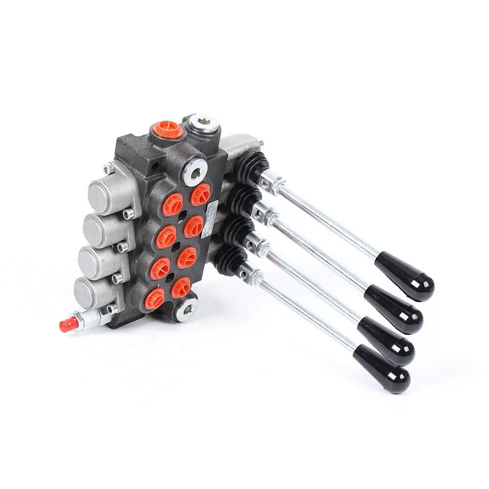 4spool P40 Hydraulic Directional Control Valve Manual Operate 4 Compartment Hydraulic Valve Hand Lever Valve 13gpm Tank 40l/min Cylinder Coil