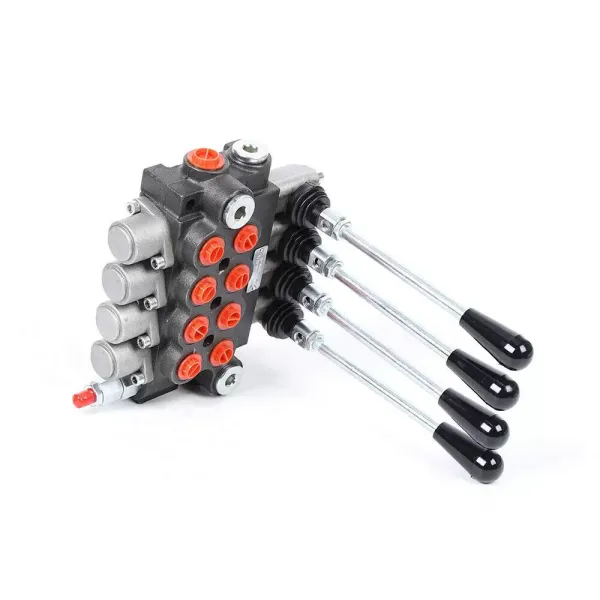 4spool P40 Hydraulic Directional Control Valve Manual Operate 4 Compartment Hydraulic Valve Hand Lever Valve 13gpm Tank 40l/min Cylinder Coil