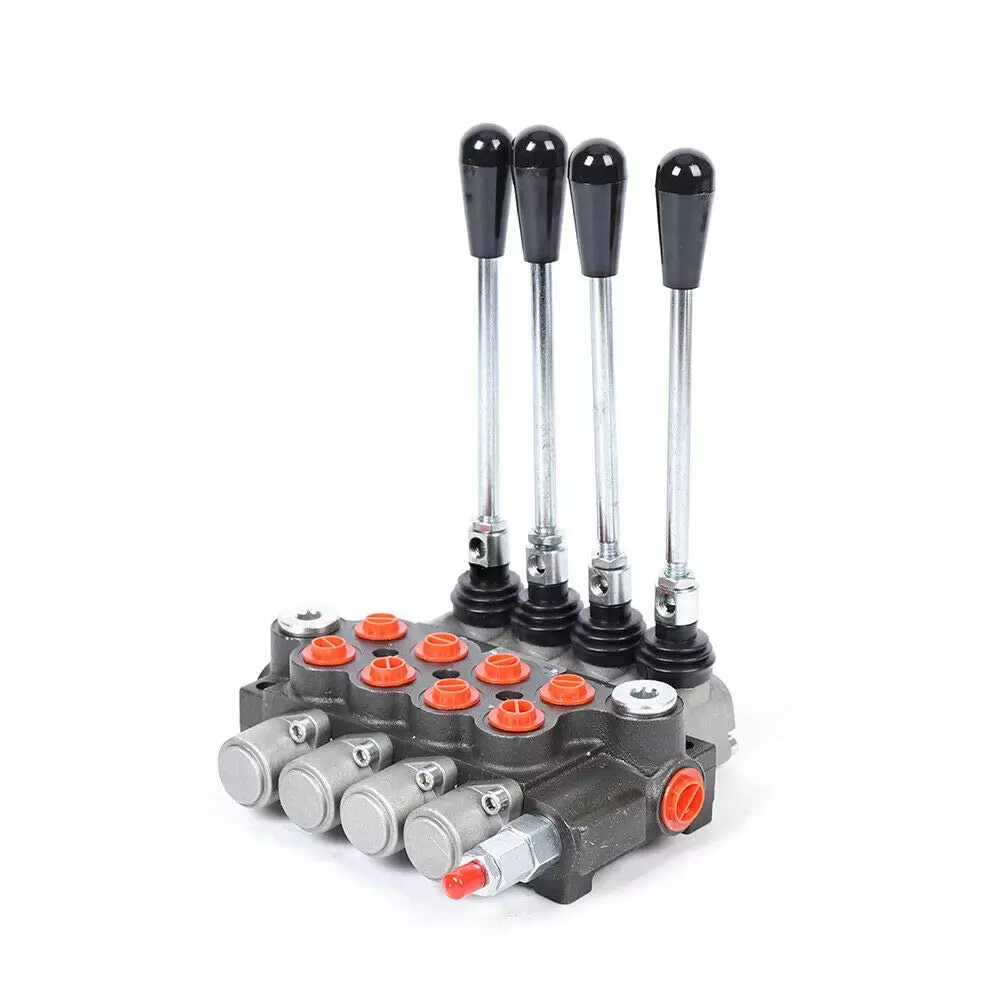 4spool P40 Hydraulic Directional Control Valve Manual Operate 4 Compartment Hydraulic Valve Hand Lever Valve 13gpm Tank 40l/min Cylinder Coil 4spool P40 Hydraulic Directional Control Valve Manual Operate 4 Compartment Hydraulic Valve Hand Lever Valve 13gpm Tank 40l/min Cylinder Coil