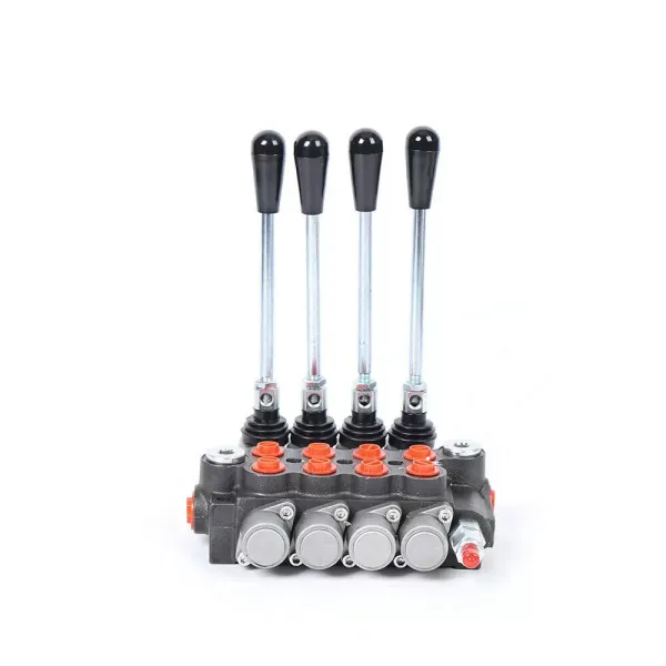 4spool P40 Hydraulic Directional Control Valve Manual Operate 4 Compartment Hydraulic Valve Hand Lever Valve 13gpm Tank 40l/min Cylinder Coil