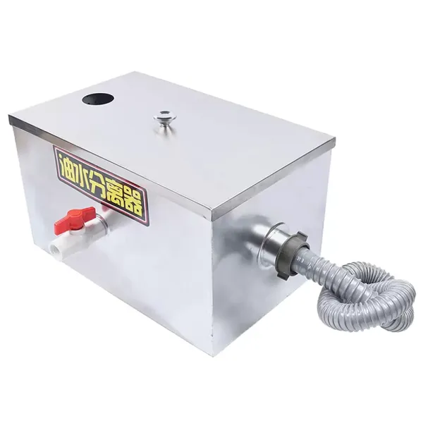 Stainless Steel Oil Separator Grease Separator Stainless Steel Waste Filter Grease Trap Interceptor for Restaurant Canteen Home Kitchen with High Hardness High Wear