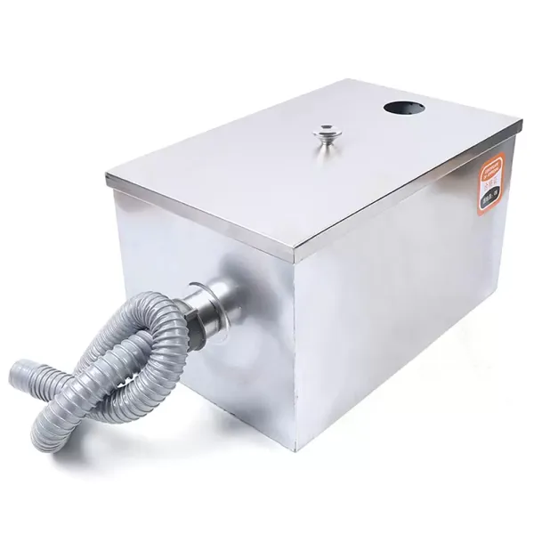 Stainless Steel Oil Separator Grease Separator Stainless Steel Waste Filter Grease Trap Interceptor for Restaurant Canteen Home Kitchen with High Hardness High Wear