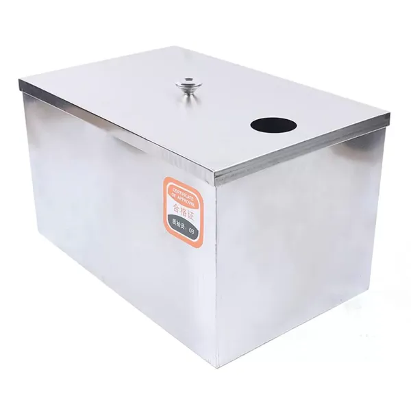 Stainless Steel Oil Separator Grease Separator Stainless Steel Waste Filter Grease Trap Interceptor for Restaurant Canteen Home Kitchen with High Hardness High Wear
