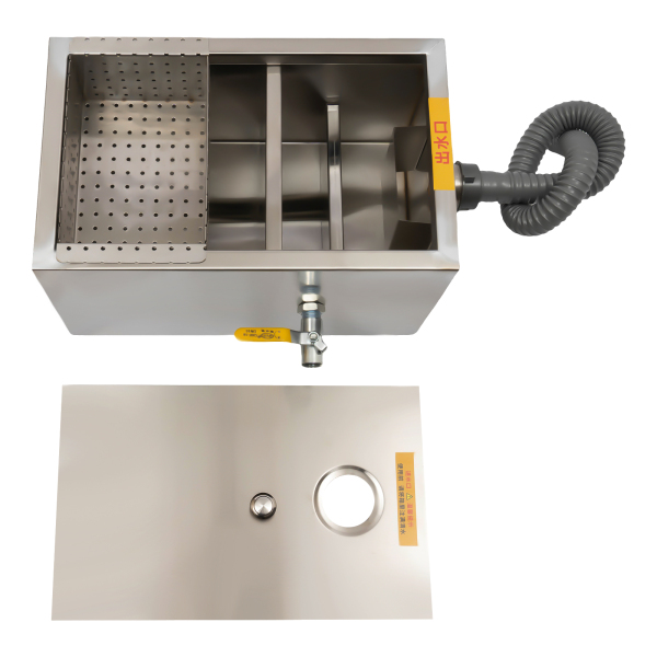 Stainless Steel Oil Separator Grease Separator Stainless Steel Waste Filter Grease Trap Interceptor for Restaurant Canteen Home Kitchen with High Hardness High Wear