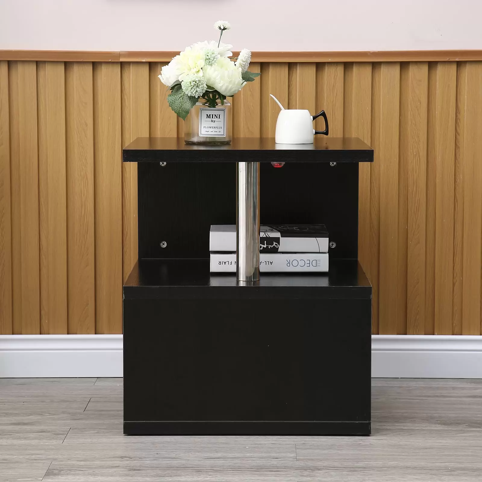Modern Design Coffee Side Table With Led Lights 2 Tier Side Table Glossy Bedside Table Coffee Table Telephone Table Coffee Table with LED Modern Design Black Modern Design Coffee Side Table With Led Lights 2 Tier Side Table Glossy Bedside Table Coffee Table Telephone Table Coffee Table with LED Modern Design Black