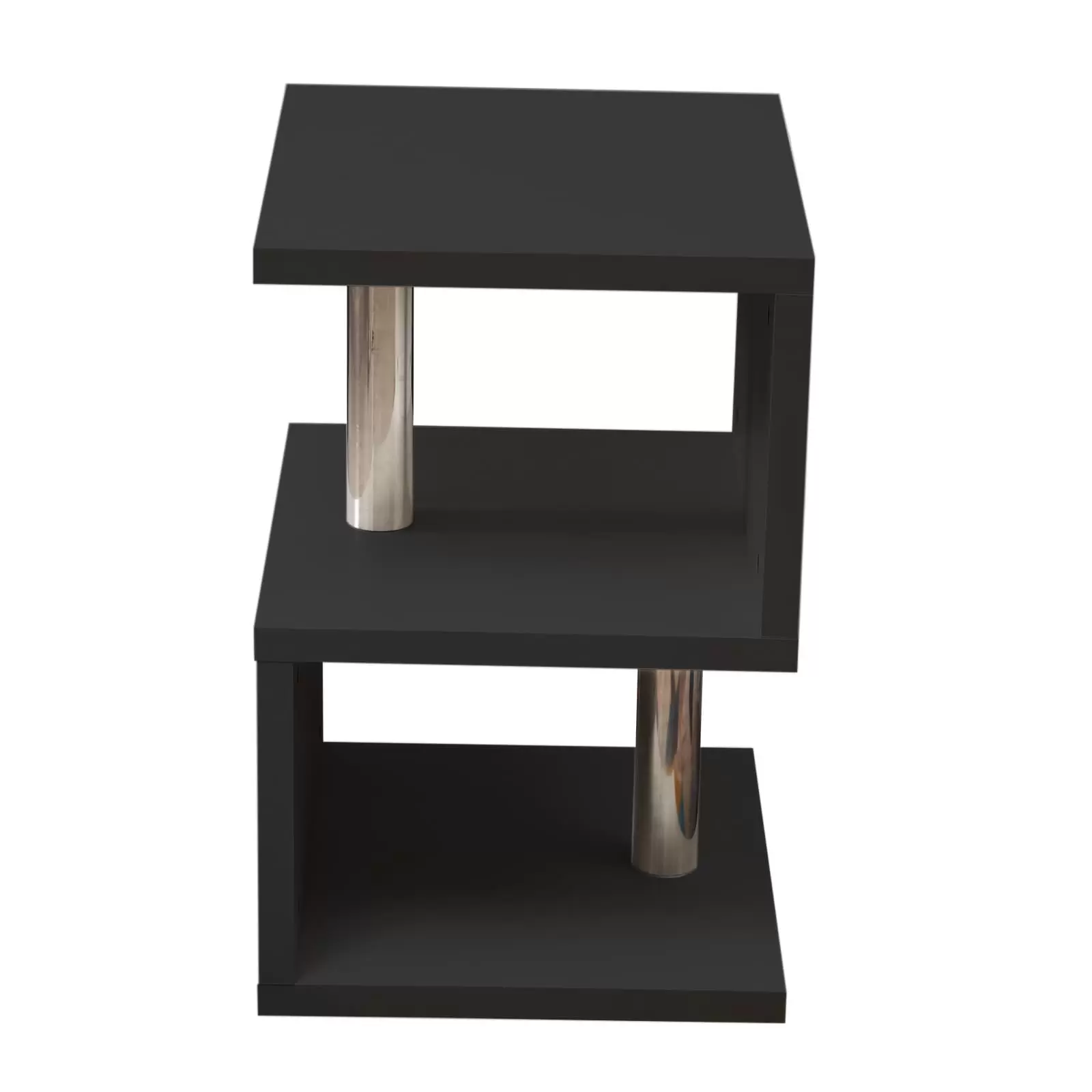 Modern Design Coffee Side Table With Led Lights 2 Tier Side Table Glossy Bedside Table Coffee Table Telephone Table Coffee Table with LED Modern Design Black