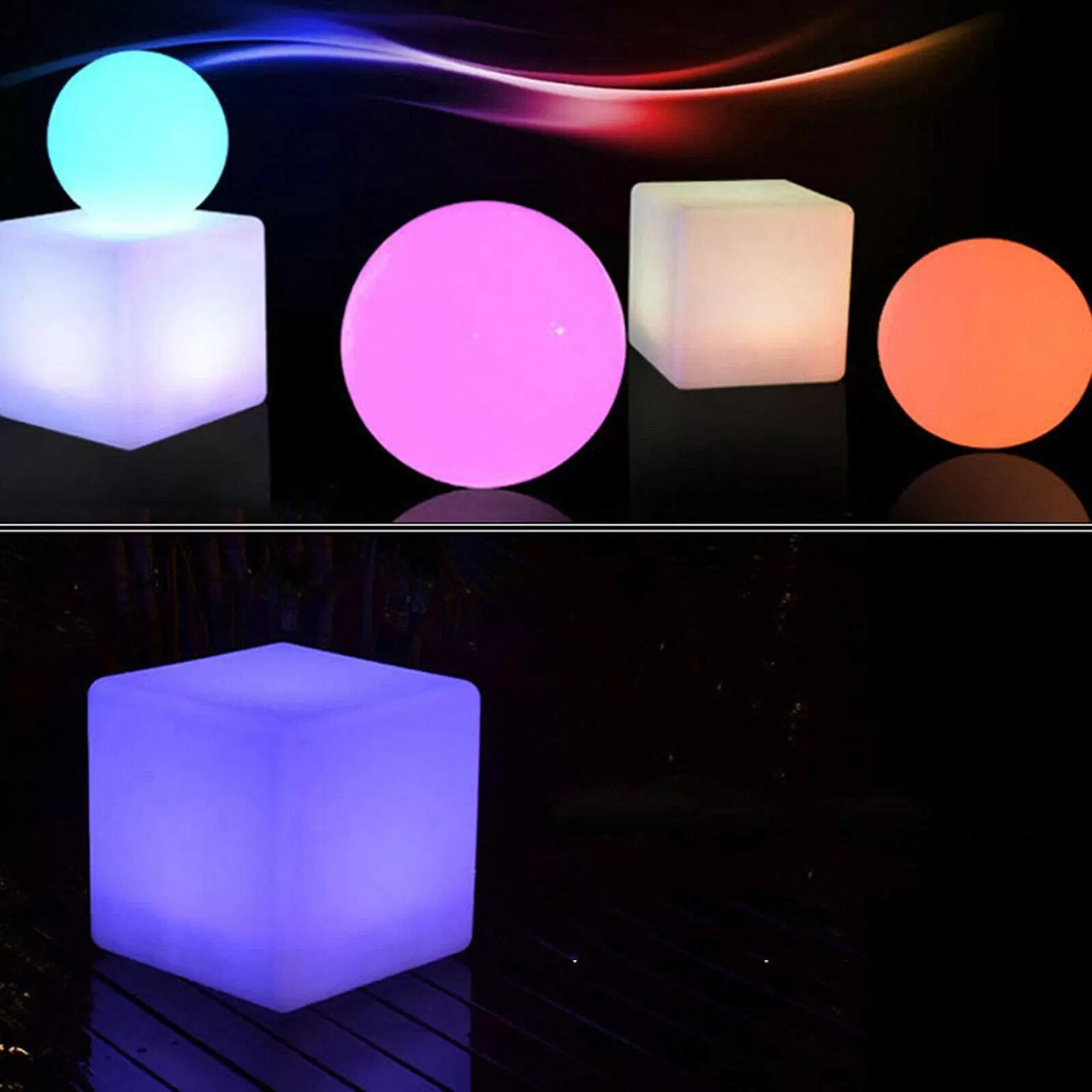 16 RGB LED Light Cube Color Changing Night Light Garden Decoration 16 RGB LED Light Cube Color Changing Night Light Garden Decoration