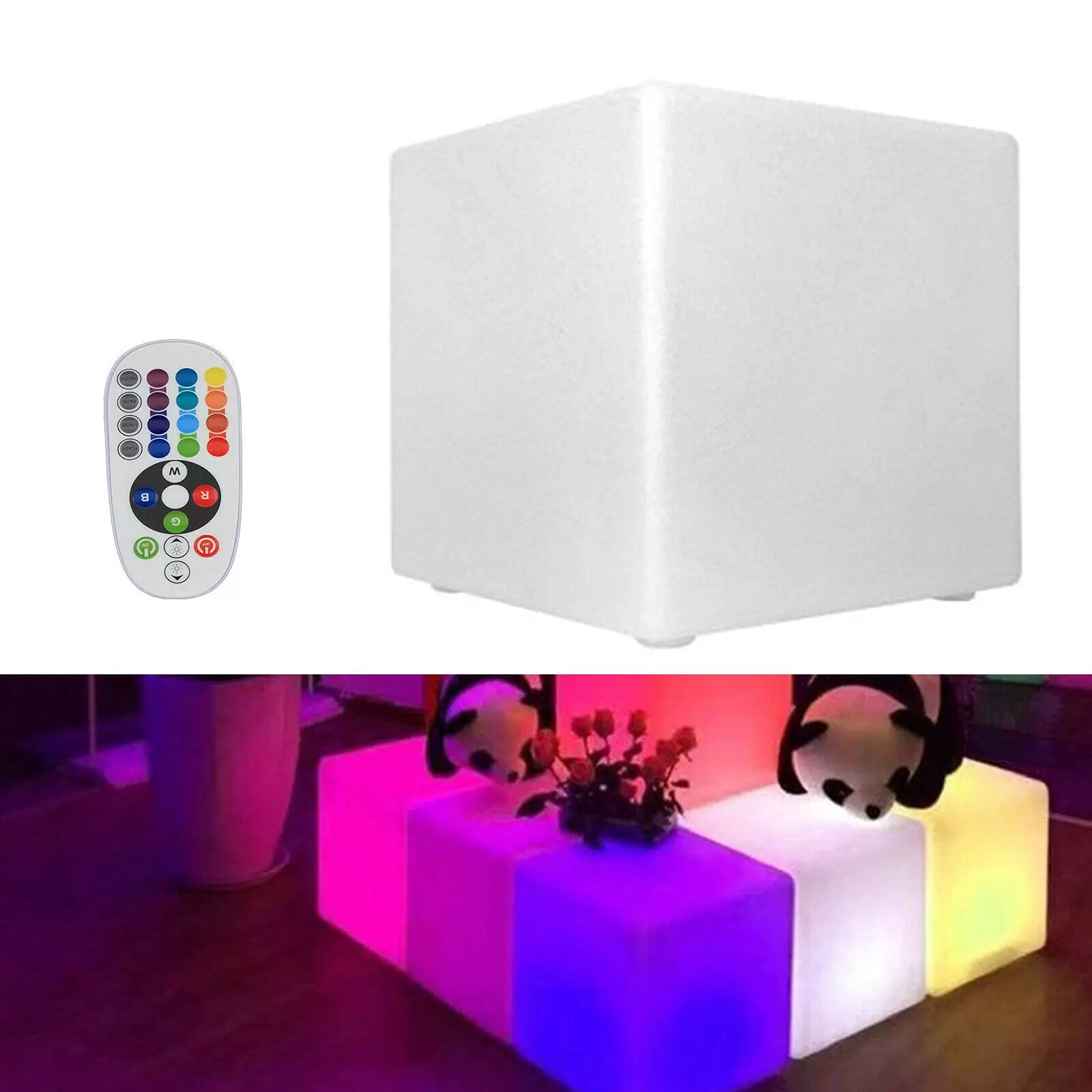 16 RGB LED Light Cube Color Changing Night Light Garden Decoration 16 RGB LED Light Cube Color Changing Night Light Garden Decoration