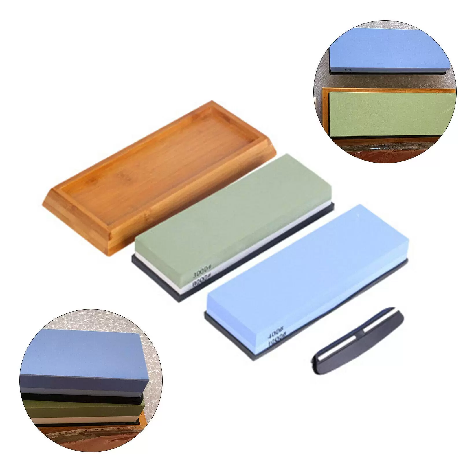 Double-sided sharpening stone set for kitchen knives, 4-sided rectangular sharpening stone Double-sided sharpening stone set for kitchen knives, 4-sided rectangular sharpening stone