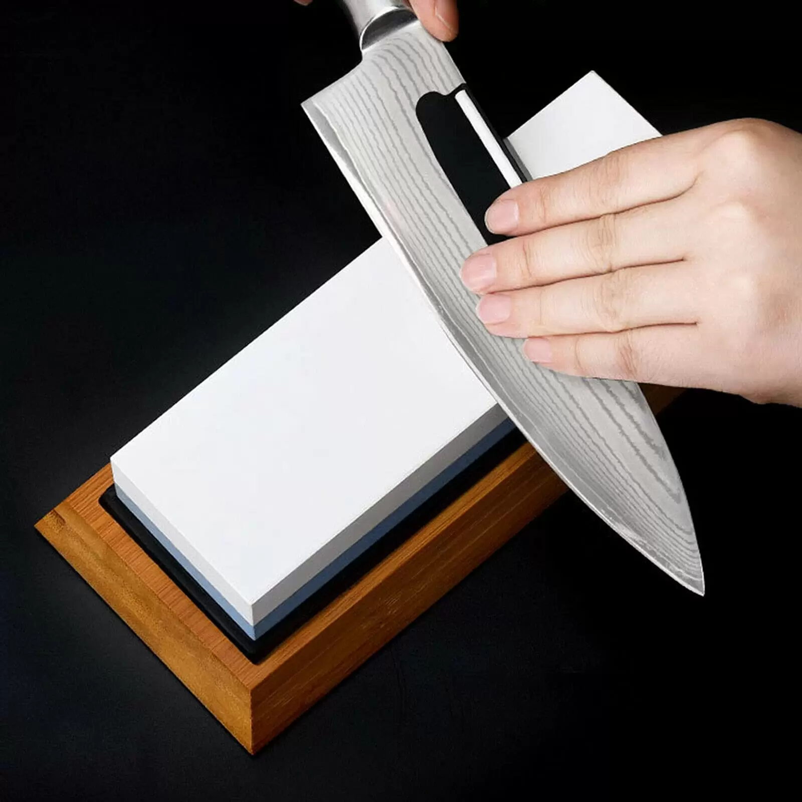 Double-sided sharpening stone set for kitchen knives, 4-sided rectangular sharpening stone Double-sided sharpening stone set for kitchen knives, 4-sided rectangular sharpening stone