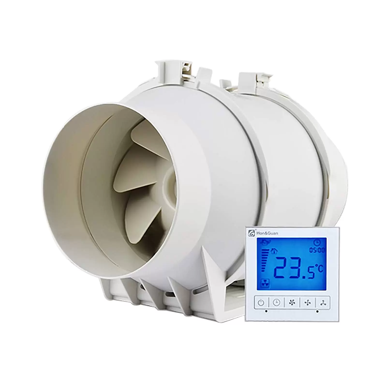 220V Circular Exhaust Fan Pipe Fan Bathroom Fan 3 Speed Pipe Extractor Fan With Timer And Hygrostat For Bedroom Bathroom Or Kitchen