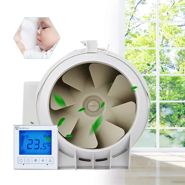 220V Circular Exhaust Fan Pipe Fan Bathroom Fan 3 Speed Pipe Extractor Fan With Timer And Hygrostat For Bedroom Bathroom Or Kitchen