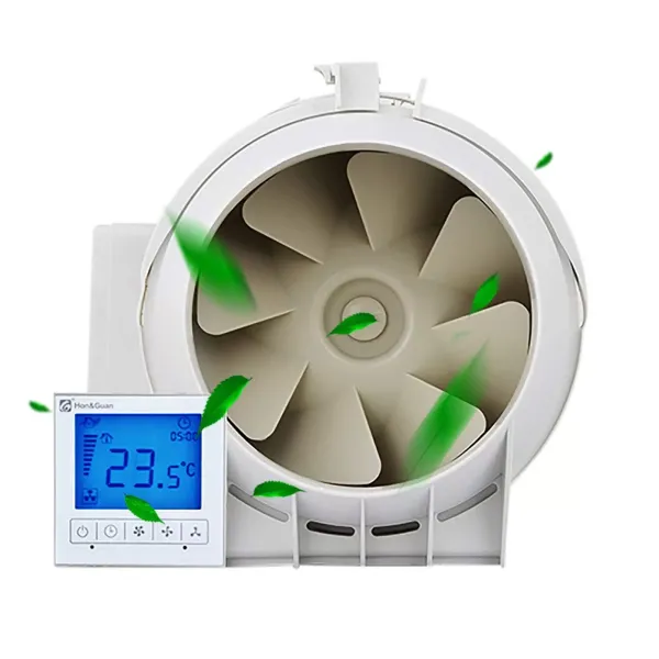 220V Circular Exhaust Fan Pipe Fan Bathroom Fan 3 Speed Pipe Extractor Fan With Timer And Hygrostat For Bedroom Bathroom Or Kitchen