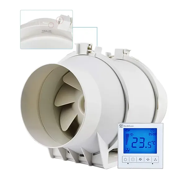 220V Circular Exhaust Fan Pipe Fan Bathroom Fan 3 Speed Pipe Extractor Fan With Timer And Hygrostat For Bedroom Bathroom Or Kitchen