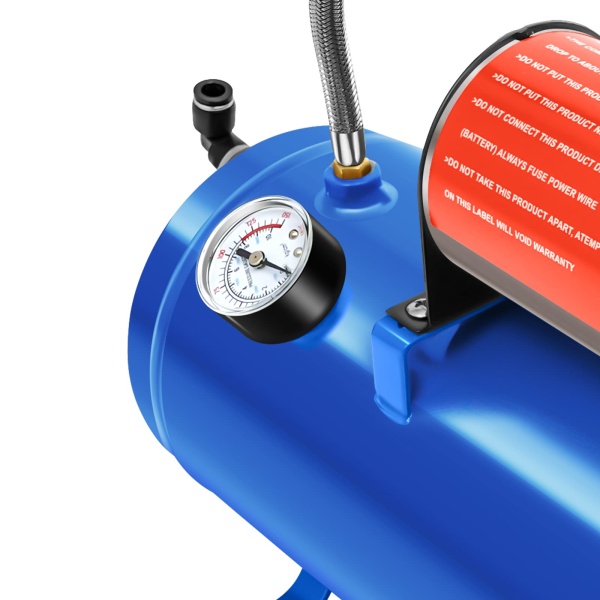 t12V 6L Air Compressor Compressor Air Horn Kit 6 Liter with 150 PSI Air Compressor 4 Trumpet Anti-vibration Feet for Car Tires Car Engines Bicycles