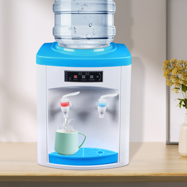 Desktop Water Dispenser Drinking Water Cooler 550W Electric Hot and Cold Drinking Machine for 5-18L Water in Bucket 10*9*12inch 220V