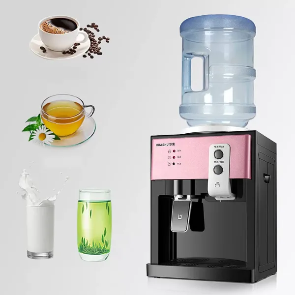 Electric Hot and Cold Water Cooler Dispenser for Home Office 220V, Fast Cooling (Pink) Electric Hot and Cold Water Cooler Dispenser for Home Office 220V, Fast Cooling (Pink)