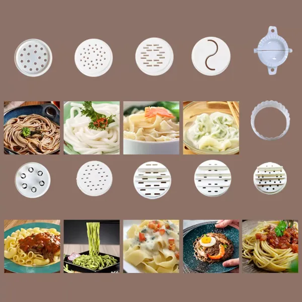 Electric Pasta Machine Fully Automatic Pasta Machine 500g Capacity Multifunctional Household Noodle Machine with 9-type Pasta Dish