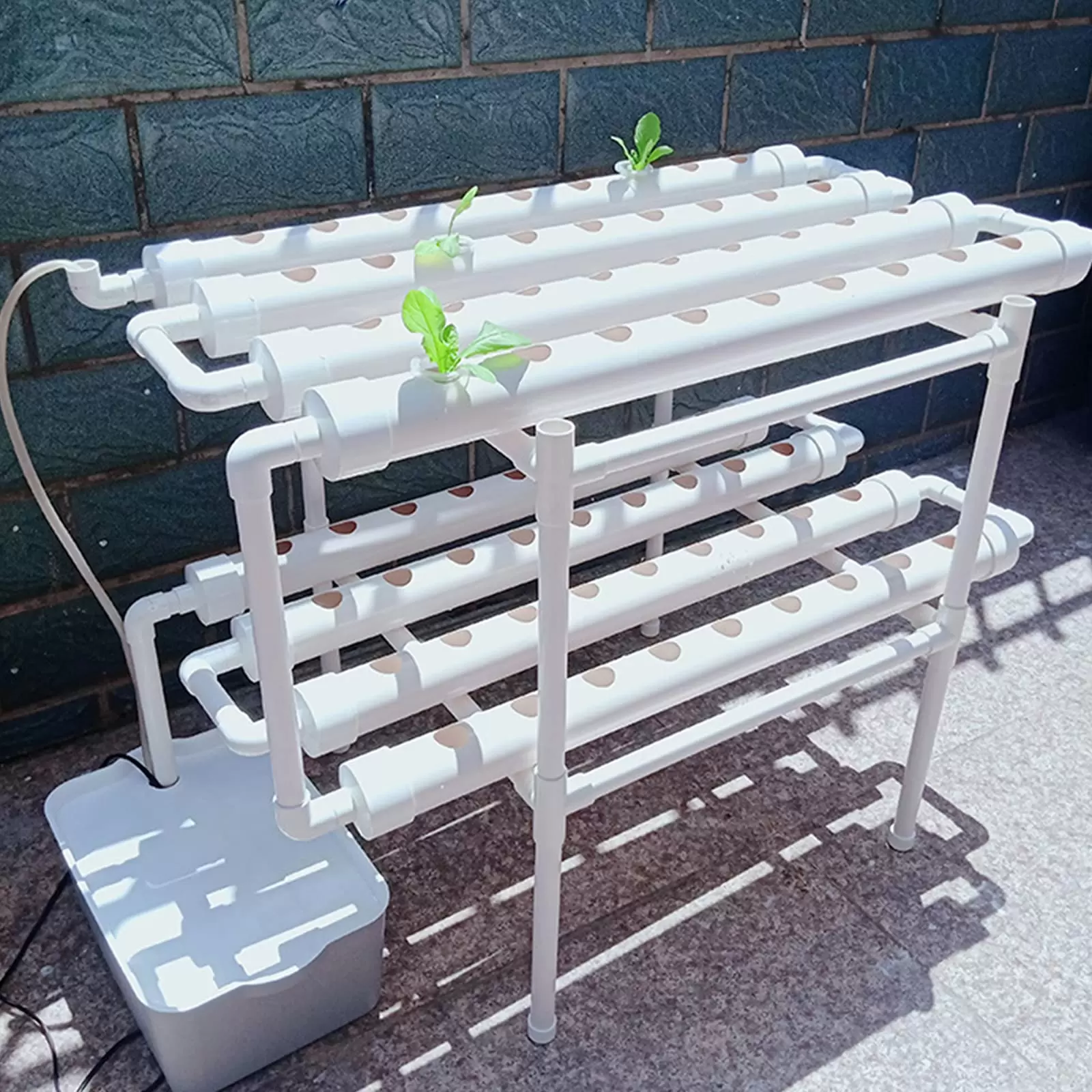 Hydroponic Grow Kit 2 Layers Balcony Hydroponics PVC Hose Hydroponics with Water Pump Hydroponic Grow Kit 2 Layers Balcony Hydroponics PVC Hose Hydroponics with Water Pump