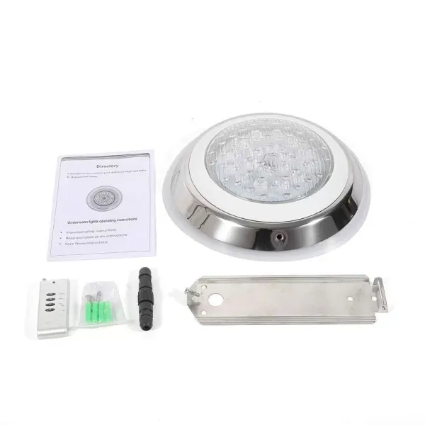 Swimming Pool Lamp 54W RGB LED Light Waterproof IP68 Stainless Steel Underwater Lighting with Remote Control Waterproof for Swimming Pools Aquariums Gymnasiums Fountains Swimming Pool Lamp 54W RGB LED Light Waterproof IP68 Stainless Steel Underwater Lighting with Remote Control Waterproof for Swimming Pools Aquariums Gymnasiums Fountains
