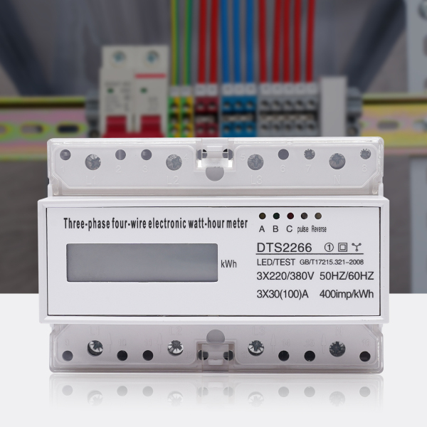 DIN Rail Digital Three-phase Electricity Meter Three-phase 4-wire LCD Energy Meter Intermediate Meter With A 6+1 Digital Digit LC Display