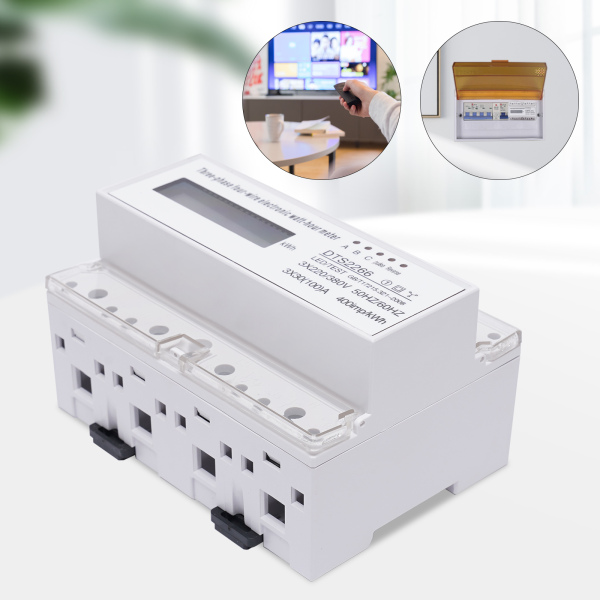 DIN Rail Digital Three-phase Electricity Meter Three-phase 4-wire LCD Energy Meter Intermediate Meter With A 6+1 Digital Digit LC Display