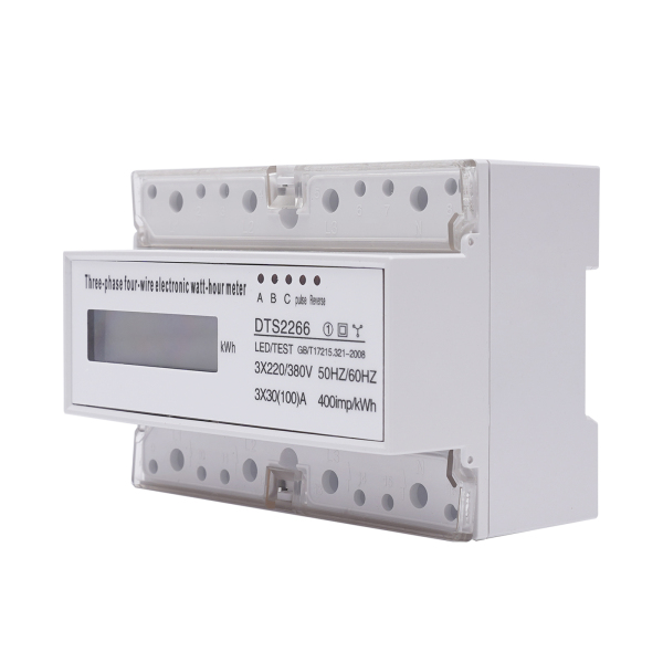 DIN Rail Digital Three-phase Electricity Meter Three-phase 4-wire LCD Energy Meter Intermediate Meter With A 6+1 Digital Digit LC Display