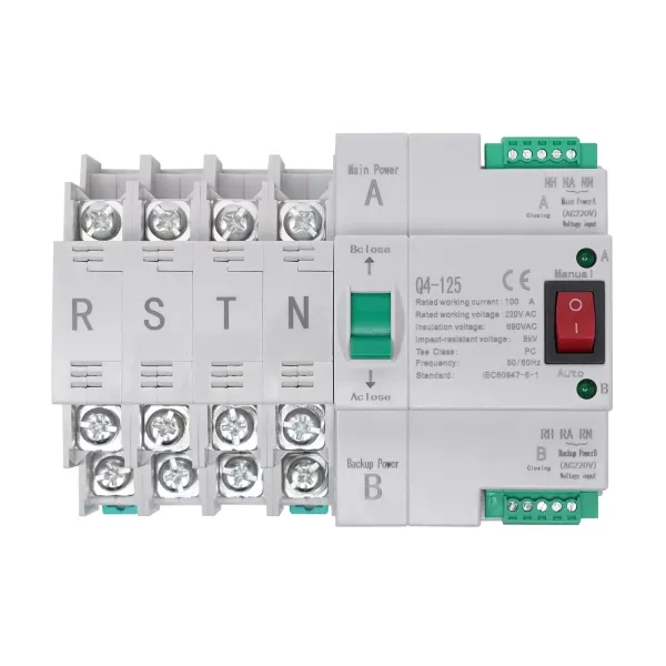 Dual Power Transfer Switch Automatic 100 A 220 V 4P Automatic Switching of Main and Auxiliary Power Dual Power Automatic Transfer Switch