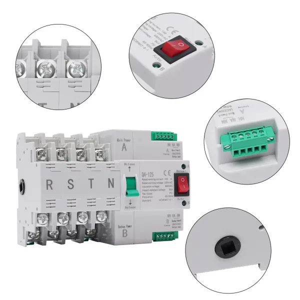 Dual Power Transfer Switch Automatic 100 A 220 V 4P Automatic Switching of Main and Auxiliary Power Dual Power Automatic Transfer Switch Dual Power Transfer Switch Automatic 100 A 220 V 4P Automatic Switching of Main and Auxiliary Power Dual Power Automatic Transfer Switch