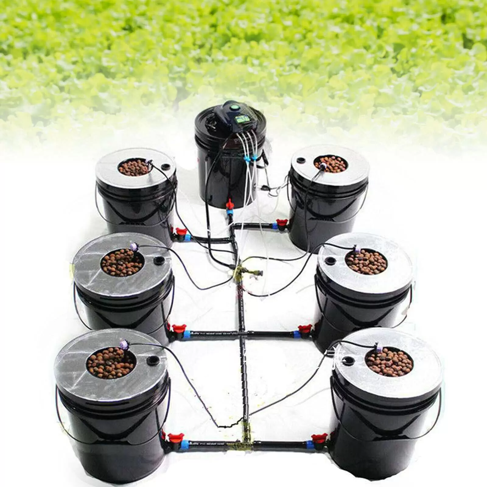 Hydroponic System Soilless Planting System Hydroponic Growing System with Soilless Cultivation Gear 6m Ceramic Air Hose for Home and Indoor