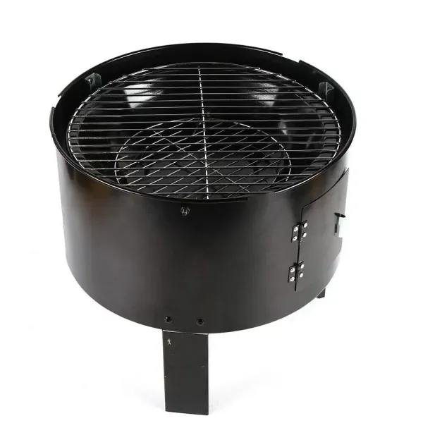3 In 1 Multi-function Smoker Grill Double Layer Charcoal Grill With Thermometer Outdoor Grill Black Used To Make Grilled Meat Bacon Salami Grilled Chicken