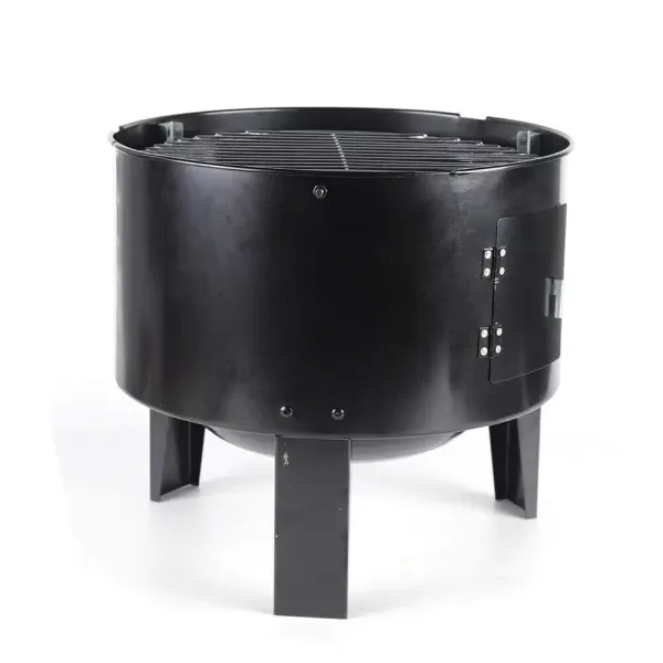 3 In 1 Multi-function Smoker Grill Double Layer Charcoal Grill With Thermometer Outdoor Grill Black Used To Make Grilled Meat Bacon Salami Grilled Chicken