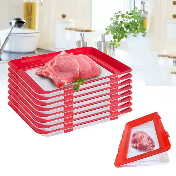 Foldable Food Storage Tray, 8 pcs Tray Set of 2 Creative Multiple Storage Systems for Healthy Foods