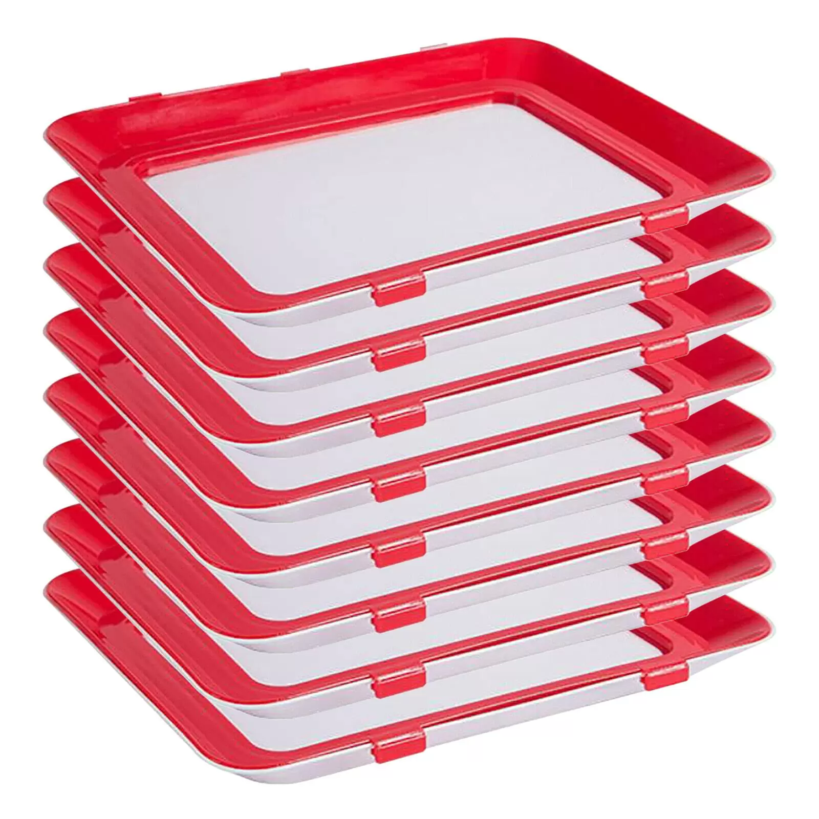 Foldable Food Storage Tray, 8 pcs Tray Set of 2 Creative Multiple Storage Systems for Healthy Foods