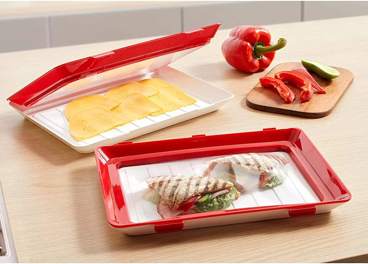 Foldable Food Storage Tray, 8 pcs Tray Set of 2 Creative Multiple Storage Systems for Healthy Foods Foldable Food Storage Tray, 8 pcs Tray Set of 2 Creative Multiple Storage Systems for Healthy Foods