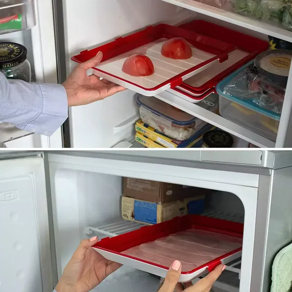 Foldable Food Storage Tray, 8 pcs Tray Set of 2 Creative Multiple Storage Systems for Healthy Foods